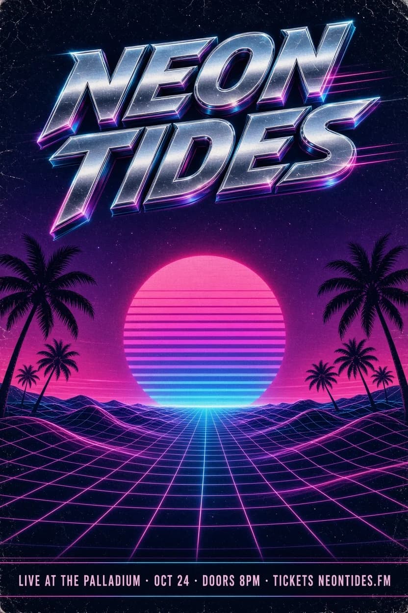 Synthwave-Konzertposter